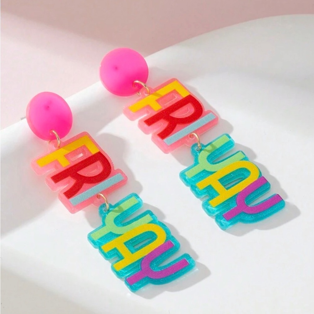 Colorful 'Fri-Yay' Statement Earrings